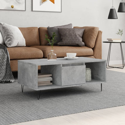 vidaXL Coffee Table Concrete Grey 90x50x36,5 cm Engineered Wood