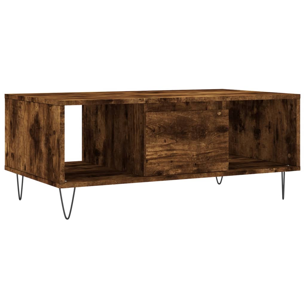 vidaXL Coffee Table Smoked Oak 90x50x36,5 cm Engineered Wood