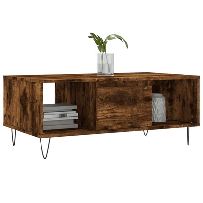 vidaXL Coffee Table Smoked Oak 90x50x36,5 cm Engineered Wood