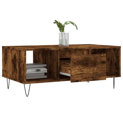 vidaXL Coffee Table Smoked Oak 90x50x36,5 cm Engineered Wood