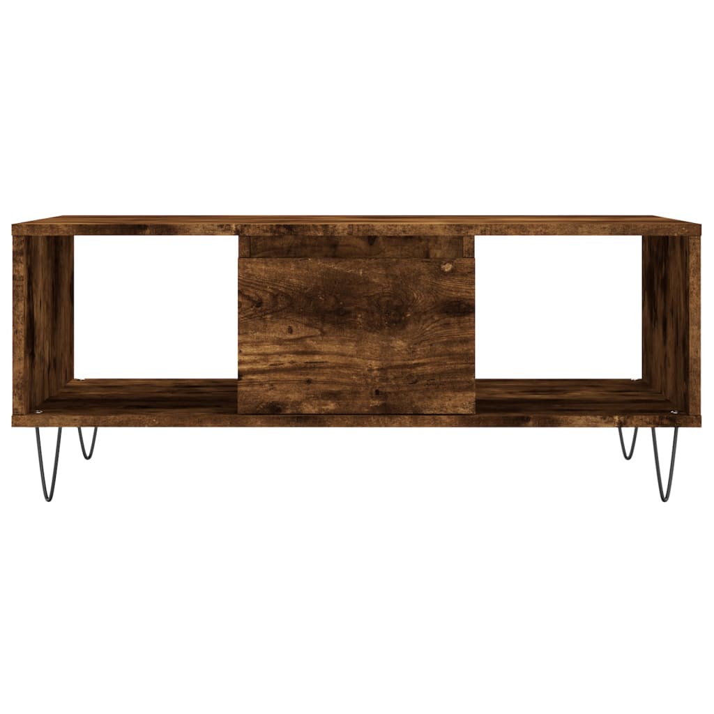 vidaXL Coffee Table Smoked Oak 90x50x36,5 cm Engineered Wood