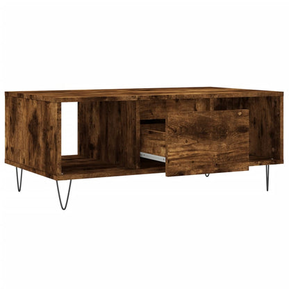 vidaXL Coffee Table Smoked Oak 90x50x36,5 cm Engineered Wood