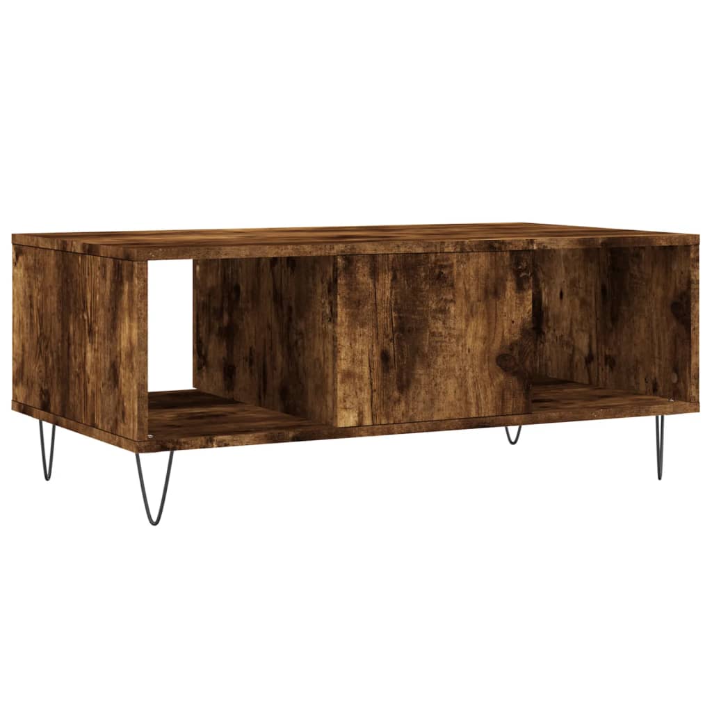 vidaXL Coffee Table Smoked Oak 90x50x36,5 cm Engineered Wood