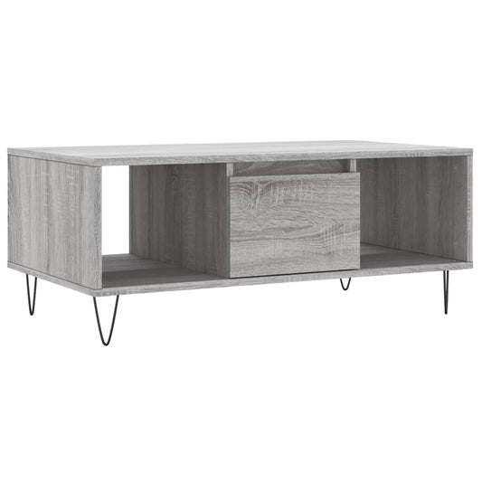 vidaXL Coffee Table Grey Sonoma 90x50x36,5 cm Engineered Wood