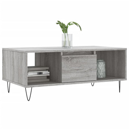 vidaXL Coffee Table Grey Sonoma 90x50x36,5 cm Engineered Wood