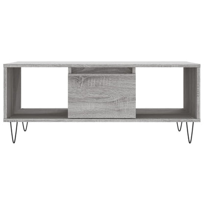 vidaXL Coffee Table Grey Sonoma 90x50x36,5 cm Engineered Wood