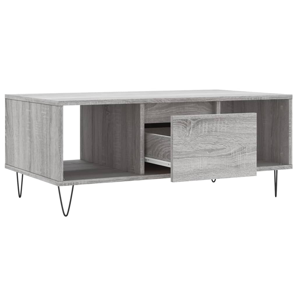 vidaXL Coffee Table Grey Sonoma 90x50x36,5 cm Engineered Wood