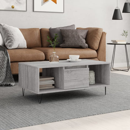 vidaXL Coffee Table Grey Sonoma 90x50x36,5 cm Engineered Wood