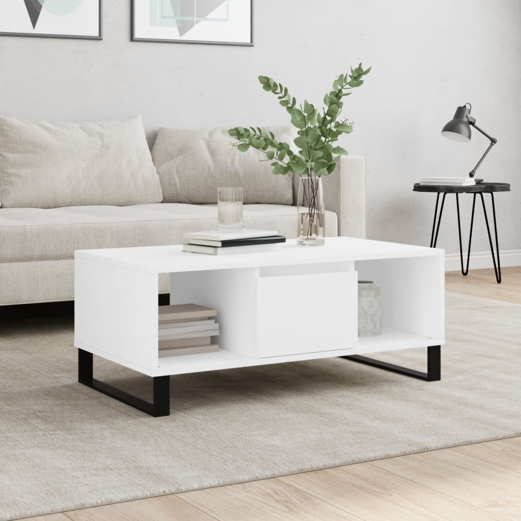 vidaXL Coffee Table White 90x50x36.5 cm Engineered Wood