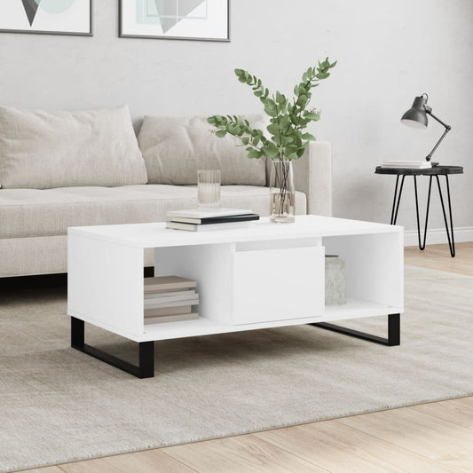 vidaXL Coffee Table White 90x50x36,5 cm Engineered Wood