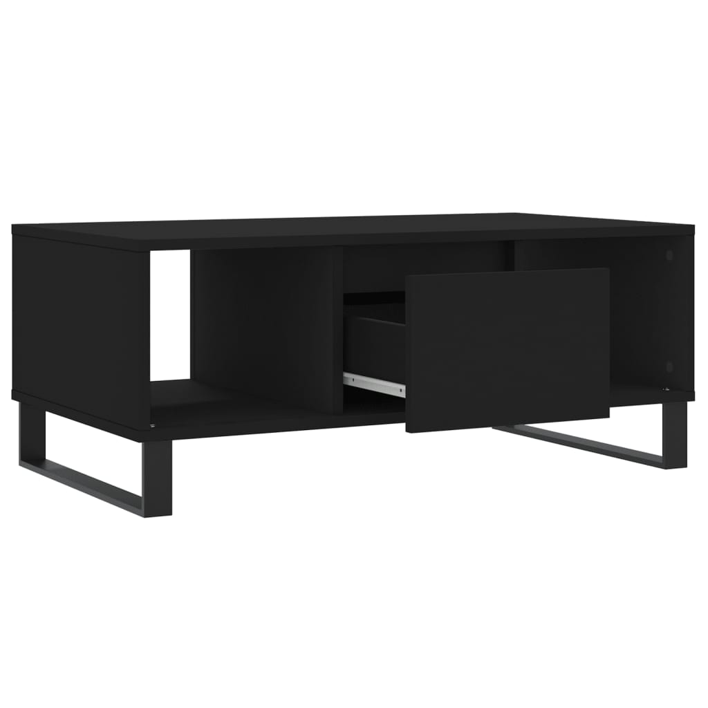 vidaXL Coffee Table Black 90x50x36.5 cm Engineered Wood