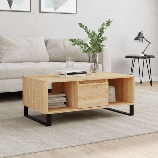 vidaXL Coffee Table Sonoma Oak 90x50x36.5 cm Engineered Wood