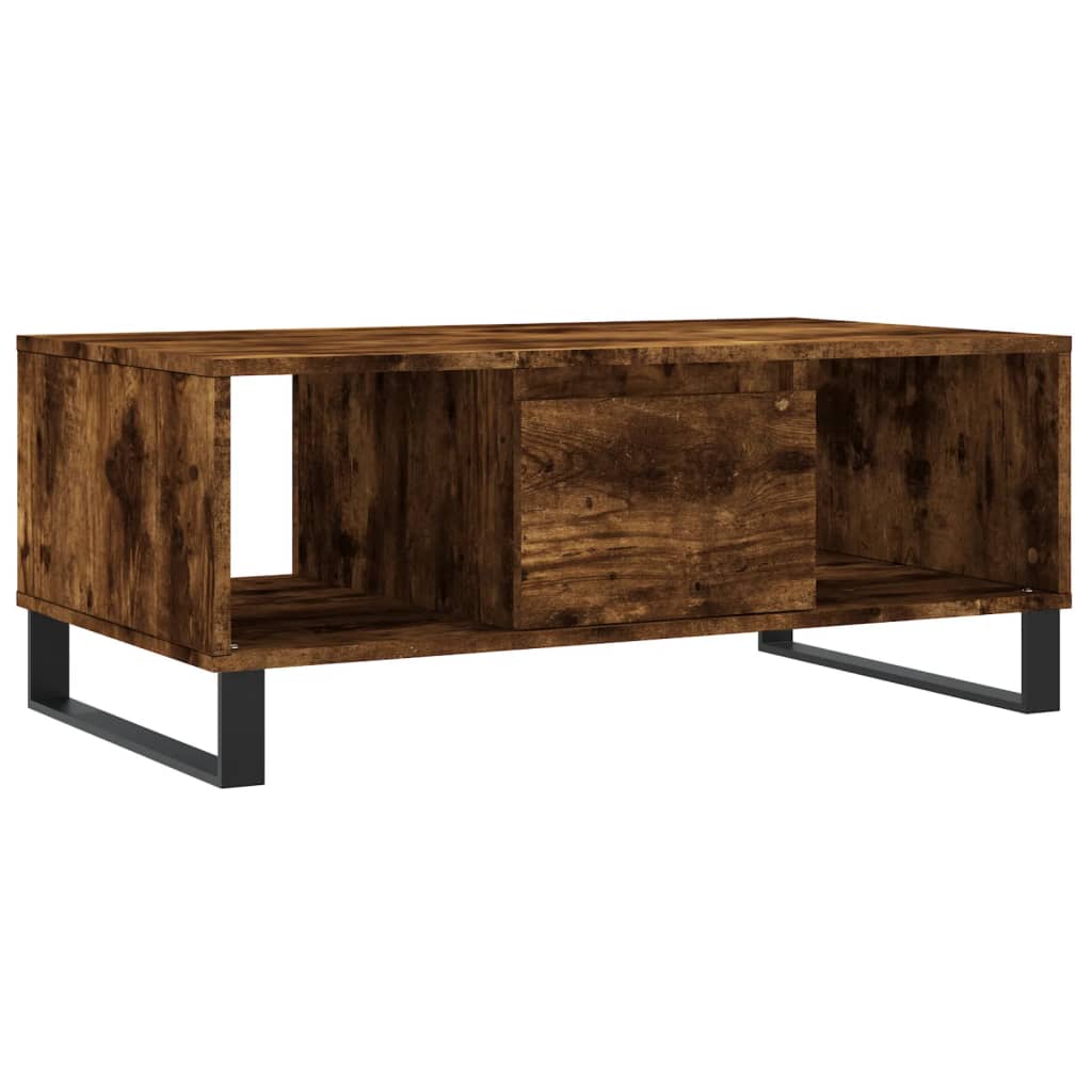 vidaXL Coffee Table Smoked Oak 90x50x36,5 cm Engineered Wood
