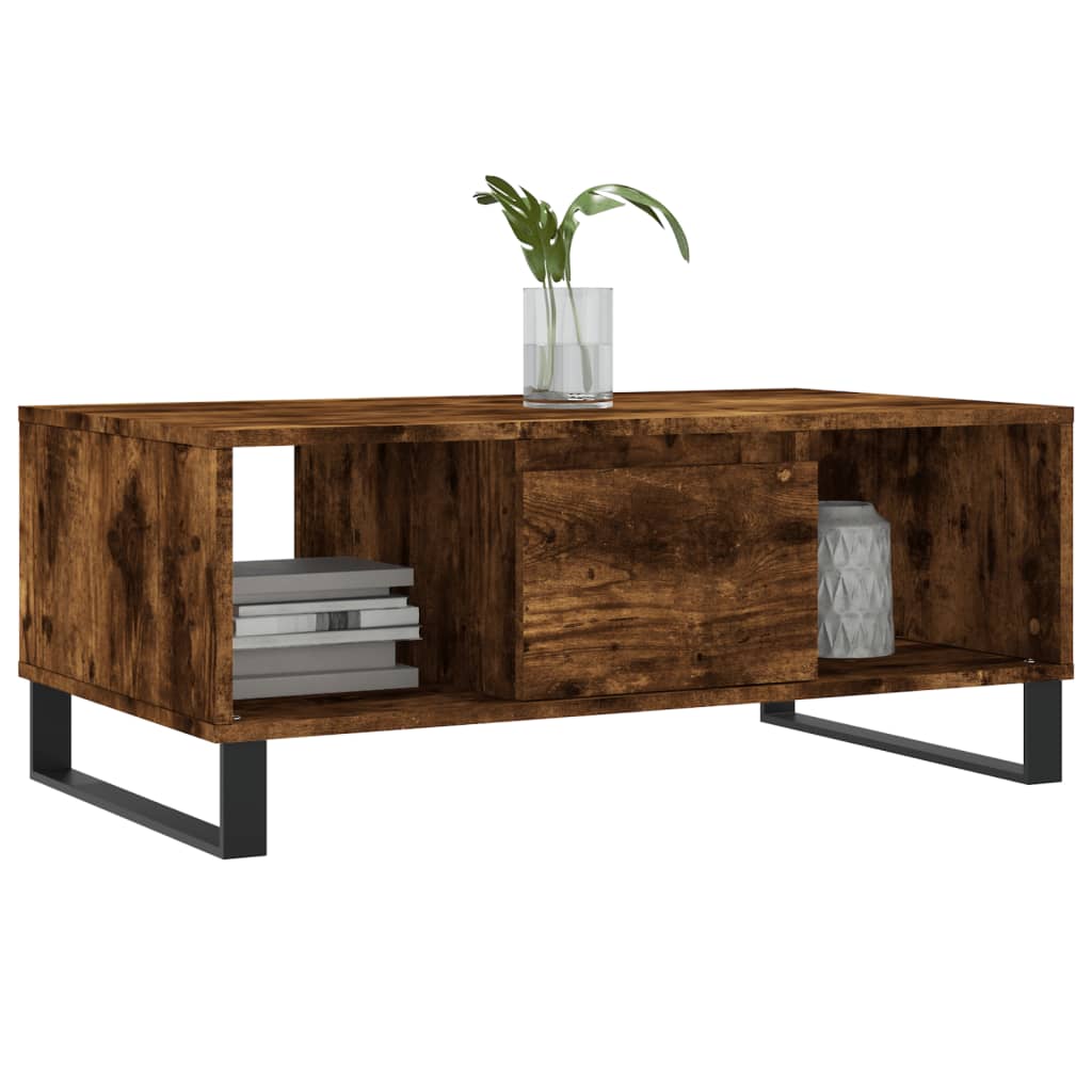 vidaXL Coffee Table Smoked Oak 90x50x36,5 cm Engineered Wood