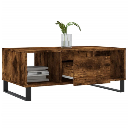 vidaXL Coffee Table Smoked Oak 90x50x36,5 cm Engineered Wood
