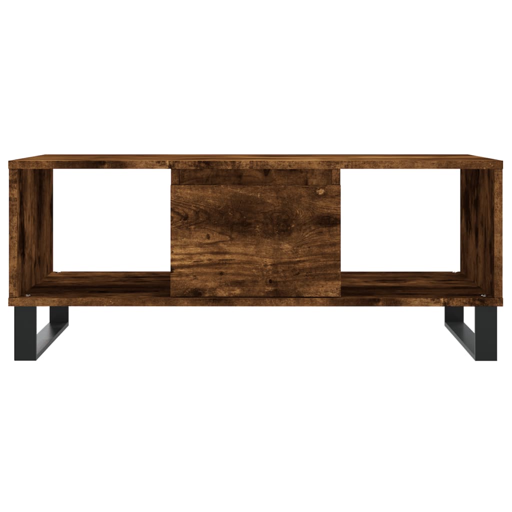 vidaXL Coffee Table Smoked Oak 90x50x36,5 cm Engineered Wood