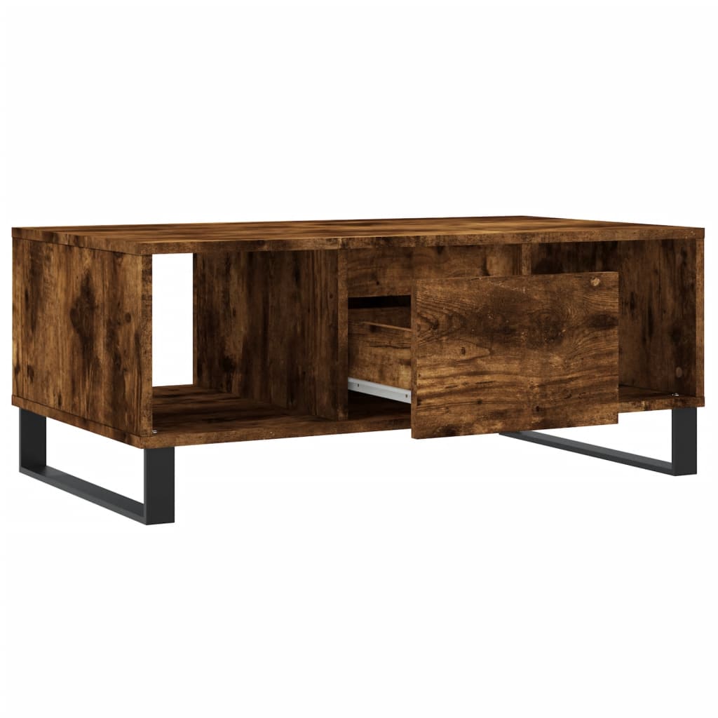 vidaXL Coffee Table Smoked Oak 90x50x36,5 cm Engineered Wood