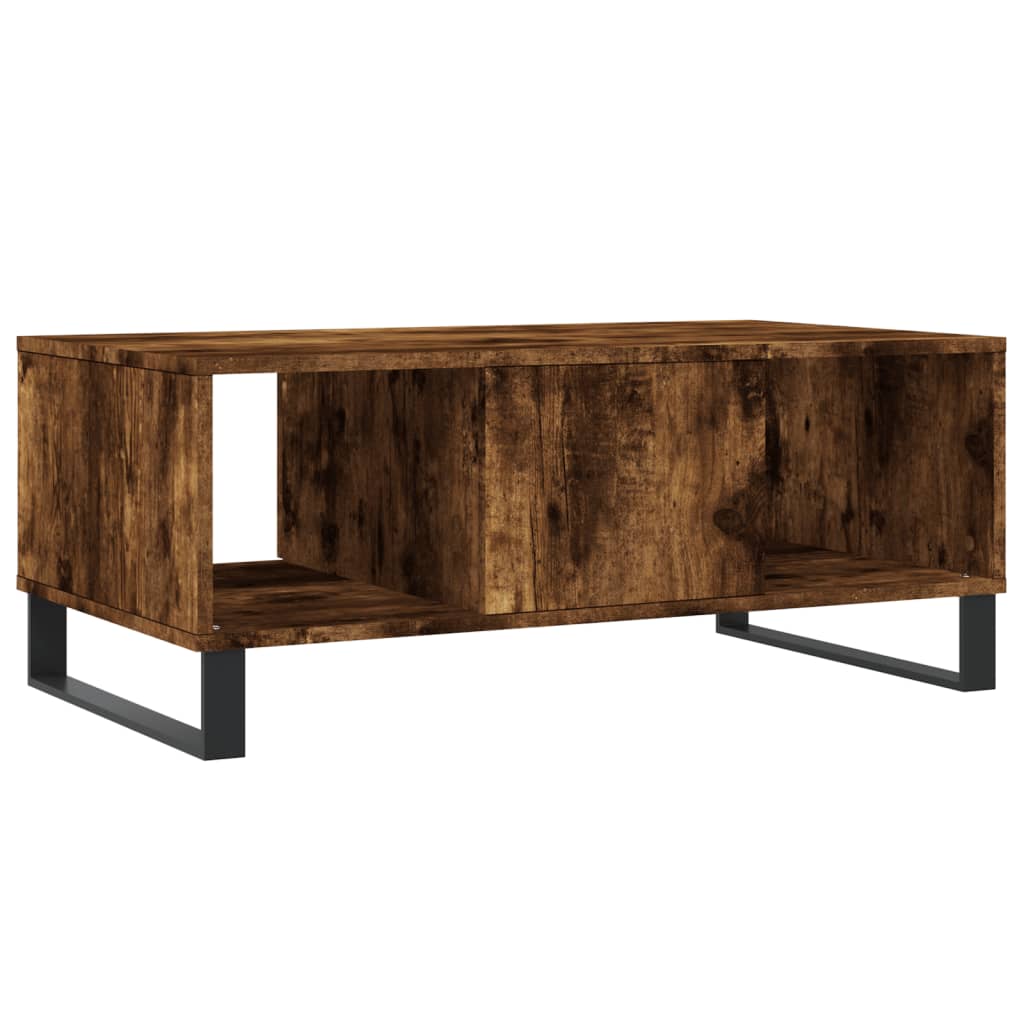 vidaXL Coffee Table Smoked Oak 90x50x36,5 cm Engineered Wood