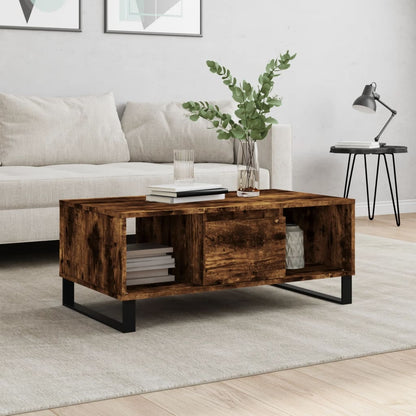 vidaXL Coffee Table Smoked Oak 90x50x36,5 cm Engineered Wood