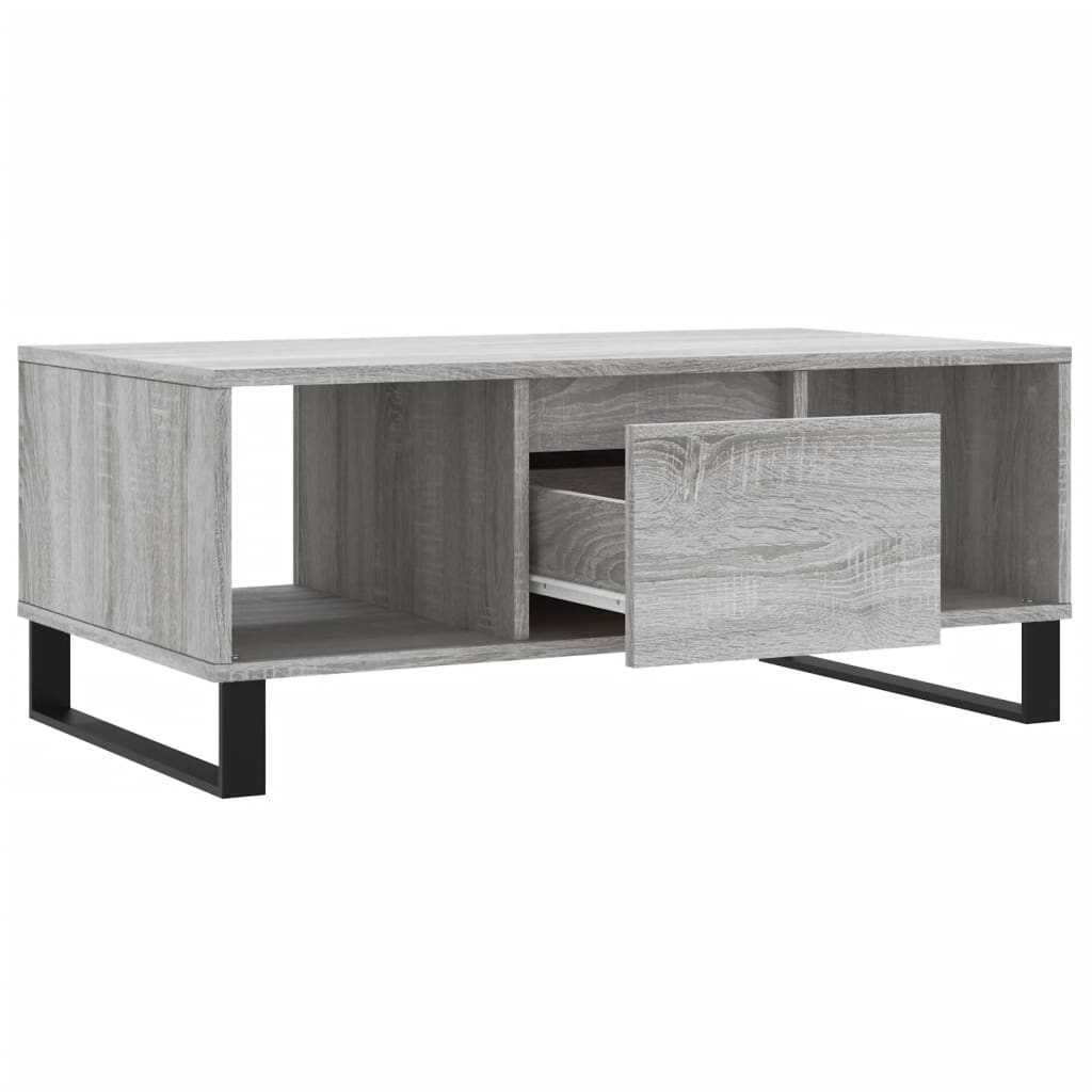 vidaXL Coffee Table Grey Sonoma 90x50x36,5 cm Engineered Wood