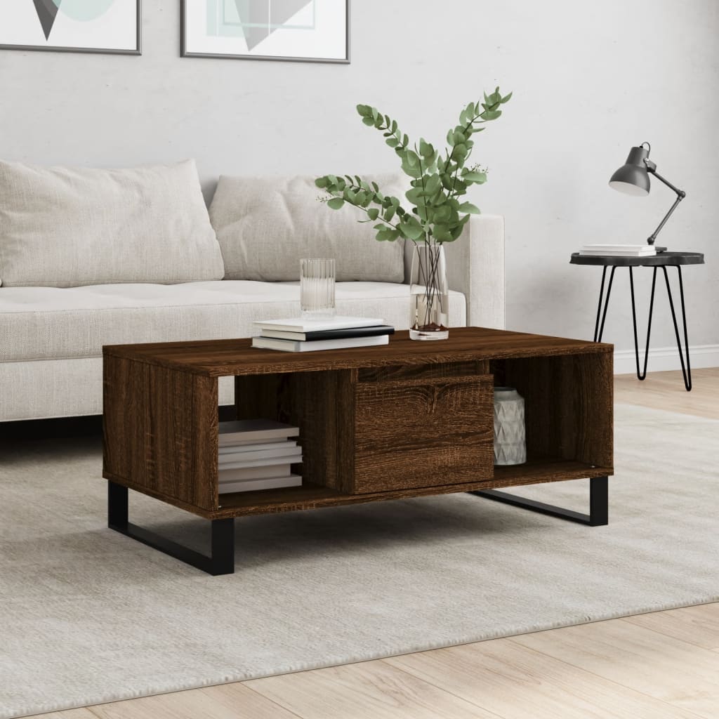 vidaXL Coffee Table Brown Oak 90x50x36,5 cm Engineered Wood
