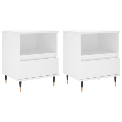 vidaXL Bedside Cabinets 2 pcs White 40x35x50 cm Engineered Wood