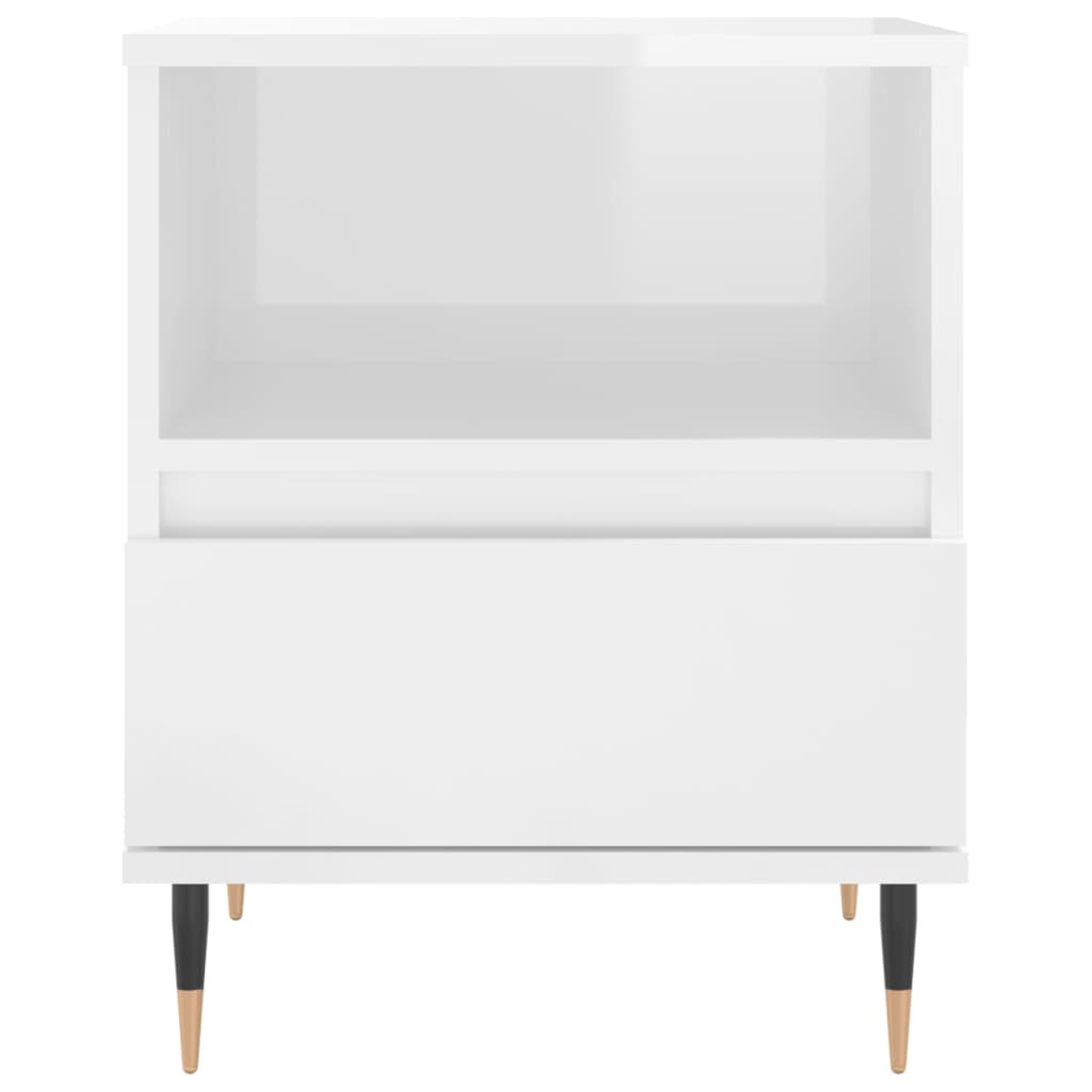 vidaXL Bedside Cabinets 2 pcs High Gloss White 40x35x50 cm Engineered Wood