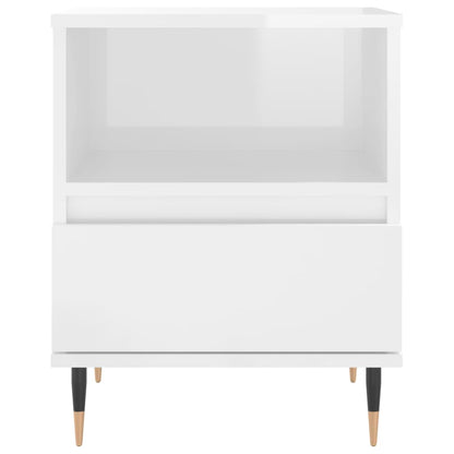 vidaXL Bedside Cabinets 2 pcs High Gloss White 40x35x50 cm Engineered Wood