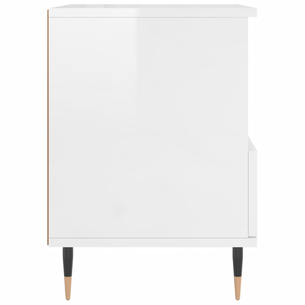 vidaXL Bedside Cabinets 2 pcs High Gloss White 40x35x50 cm Engineered Wood