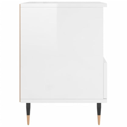vidaXL Bedside Cabinets 2 pcs High Gloss White 40x35x50 cm Engineered Wood
