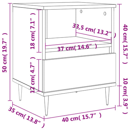 vidaXL Bedside Cabinet Concrete Grey 40x35x50 cm Engineered Wood