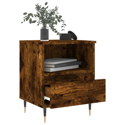 vidaXL Bedside Cabinets 2 pcs Smoked Oak 40x35x50 cm Engineered Wood