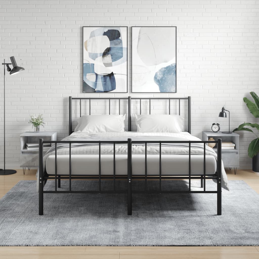 vidaXL Bedside Cabinets 2 pcs Concrete Grey 40x35x50 cm Engineered Wood