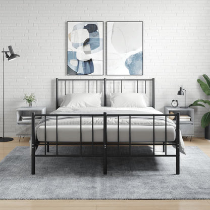 vidaXL Bedside Cabinets 2 pcs Concrete Grey 40x35x50 cm Engineered Wood