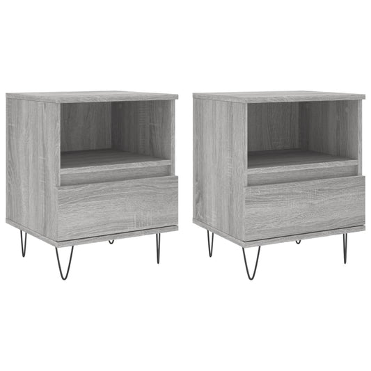 vidaXL Bedside Cabinets 2 pcs Grey Sonoma 40x35x50 cm Engineered Wood