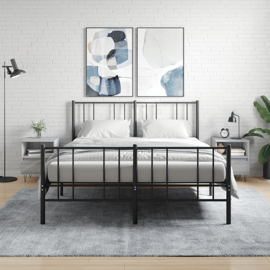 vidaXL Bedside Cabinets 2 pcs Grey Sonoma 40x35x50 cm Engineered Wood