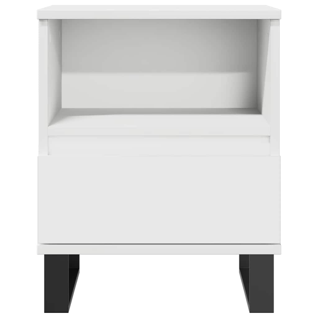 vidaXL Bedside Cabinet White 40x35x50 cm Engineered Wood