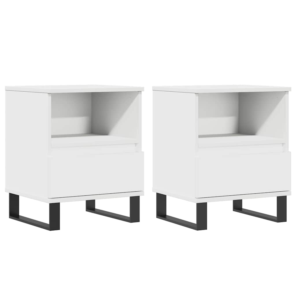 vidaXL Bedside Cabinets 2 pcs White 40x35x50 cm Engineered Wood