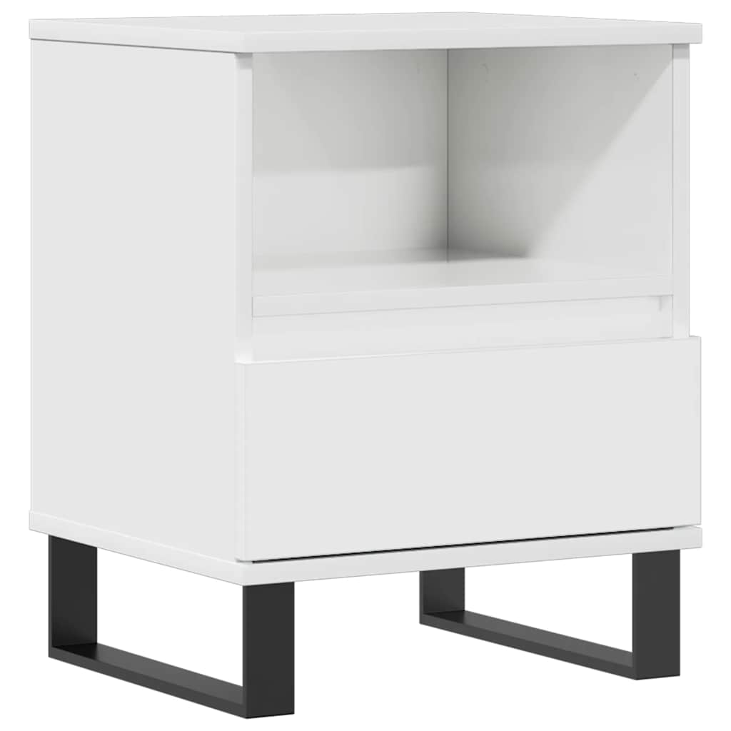 vidaXL Bedside Cabinet High Gloss White 40x35x50 cm Engineered Wood