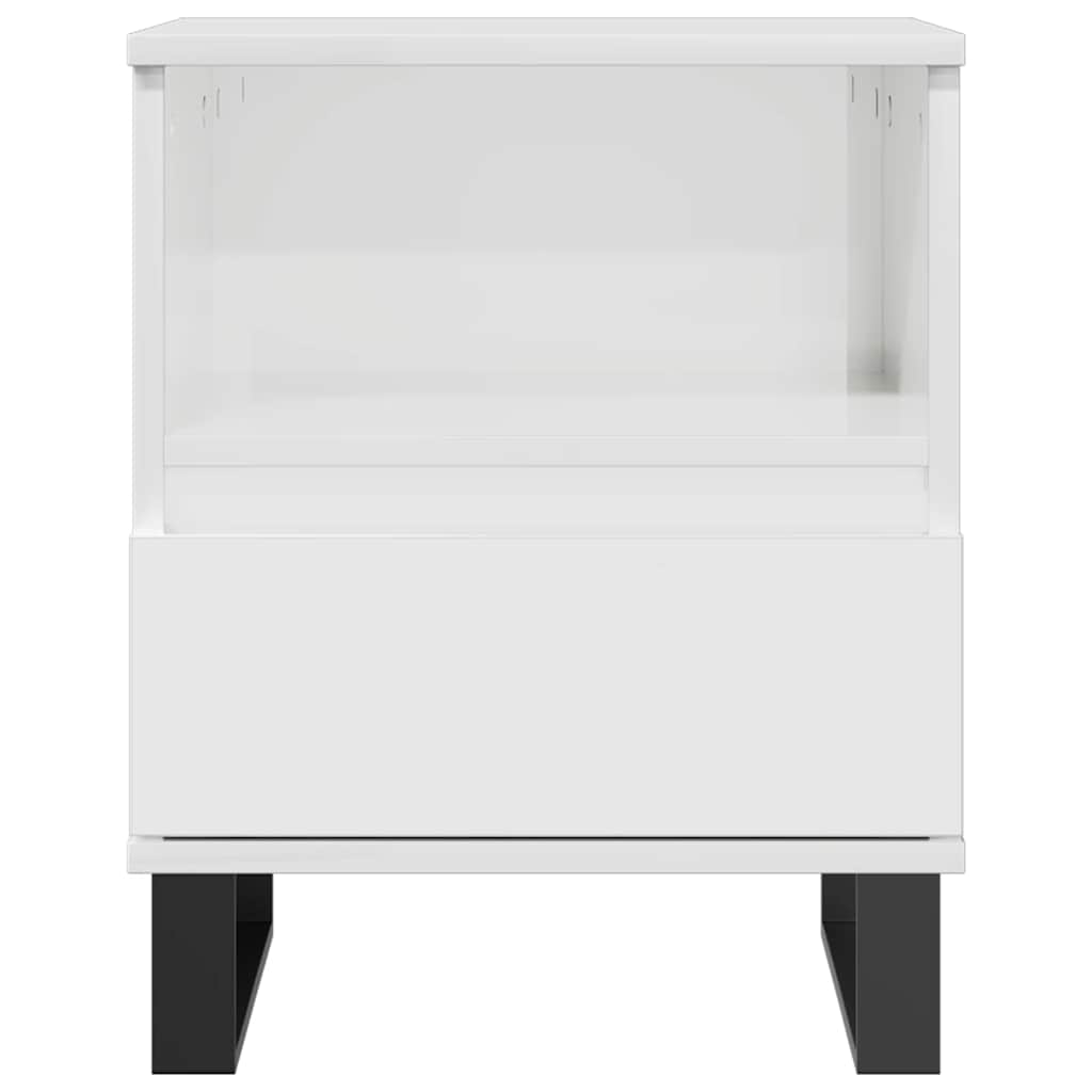 vidaXL Bedside Cabinet High Gloss White 40x35x50 cm Engineered Wood