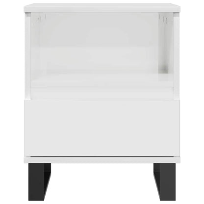 vidaXL Bedside Cabinet High Gloss White 40x35x50 cm Engineered Wood