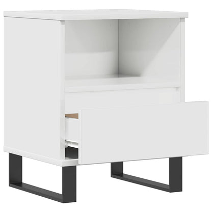 vidaXL Bedside Cabinet High Gloss White 40x35x50 cm Engineered Wood