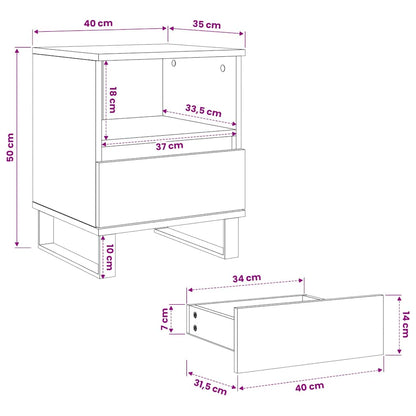 vidaXL Bedside Cabinets 2 pcs Sonoma Oak 40x35x50 cm Engineered Wood