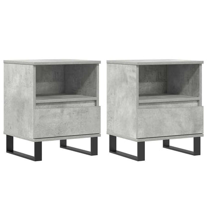 vidaXL Bedside Cabinets 2 pcs Concrete Grey 40x35x50cm Engineered Wood