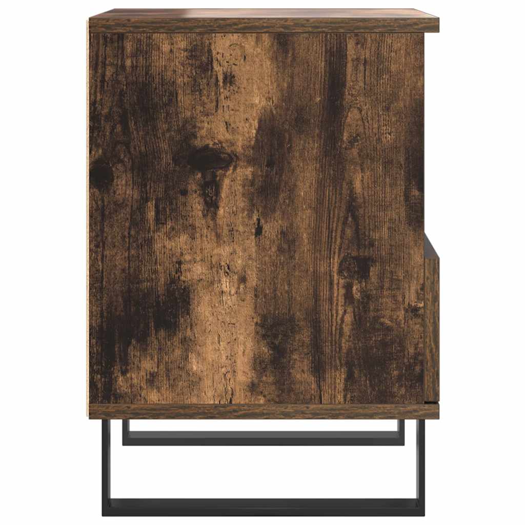 vidaXL Bedside Cabinet Smoked Oak 40x35x50 cm Engineered Wood