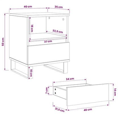 vidaXL Bedside Cabinets 2 pcs Grey Sonoma 40x35x50 cm Engineered Wood