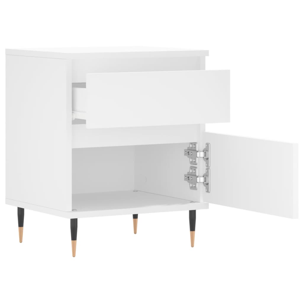 vidaXL Bedside Cabinet White 40x35x50 cm Engineered Wood