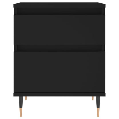 vidaXL Bedside Cabinet Black 40x35x50 cm Engineered Wood