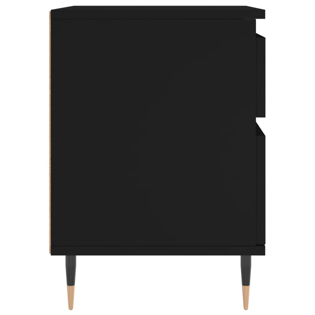 vidaXL Bedside Cabinet Black 40x35x50 cm Engineered Wood