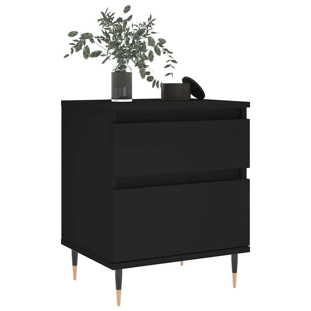 vidaXL Bedside Cabinets 2 pcs Black 40x35x50 cm Engineered Wood